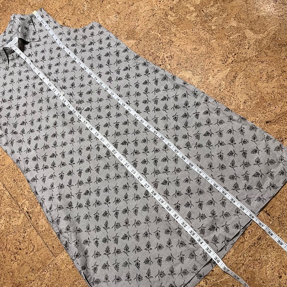 Valerie Stevens Pure Linen Floral Sleeveless Partial Button Dress Beige Sz M - Picture 13 of 15